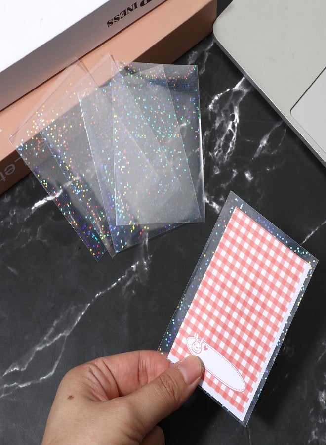 Psyqtsuary 100 Pcs Photocard Sleeves Laser Flashing Card Sleeves Trading Card-Sleeves Holographic Foil Protective Cover Foil Card Protective Sleeve - Starry Style,65x90mm - Image 5
